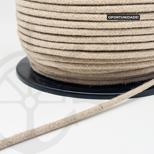 Corda Entrançada com alma 100% Linho - 6mm