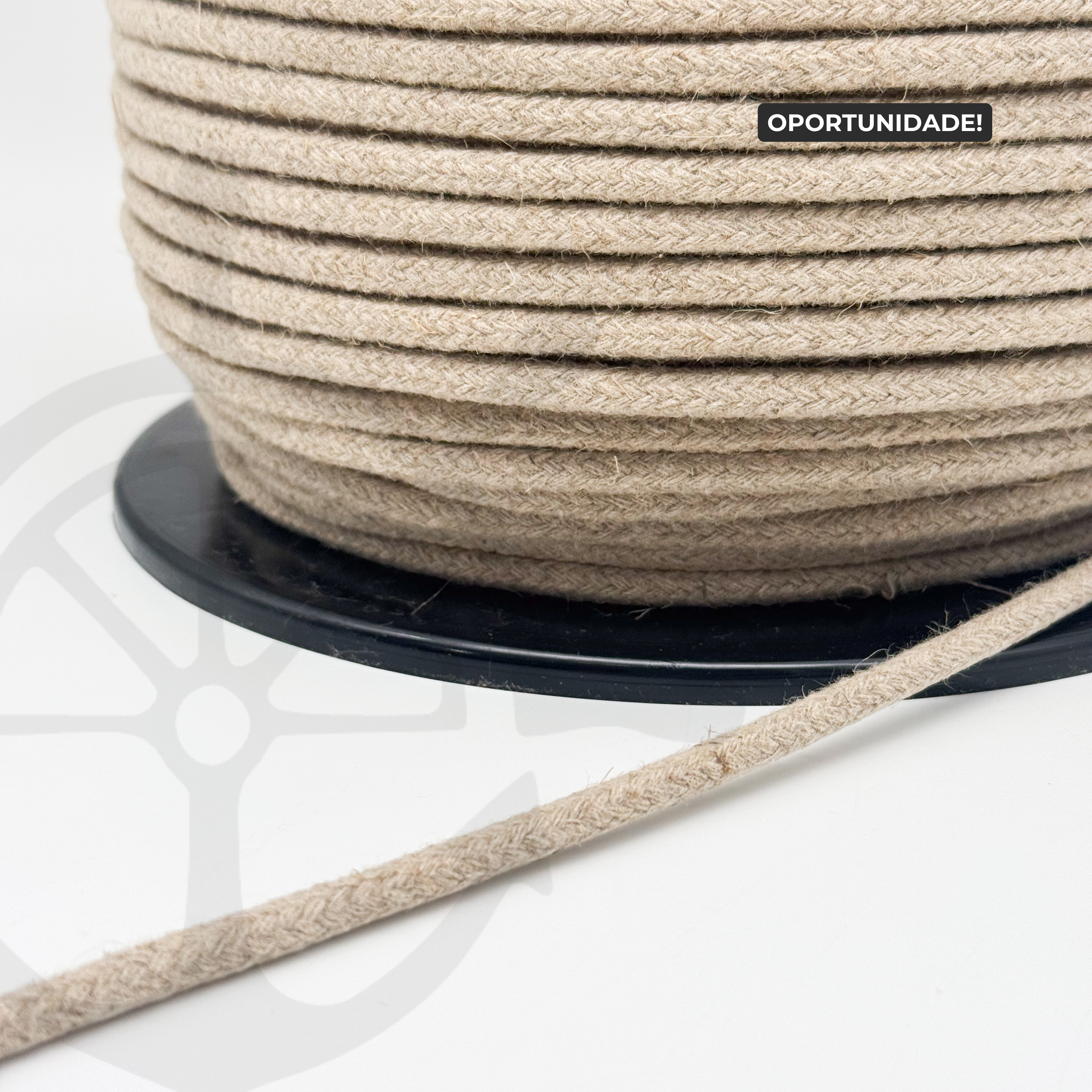 Corda Entrançada com alma 100% Linho - 6mm