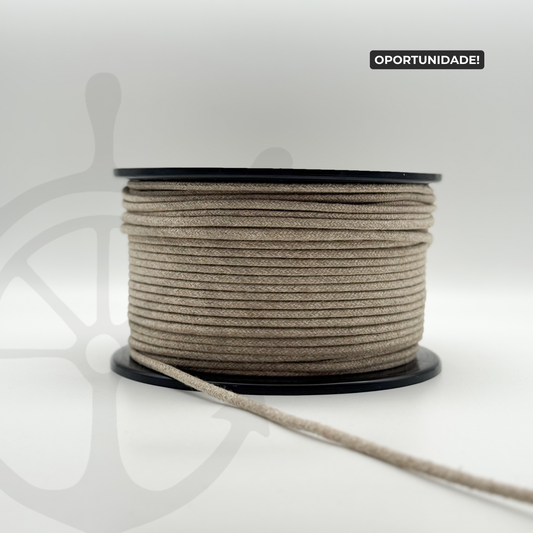 Corda Entrançada com alma Linho/Algodão - 5mm