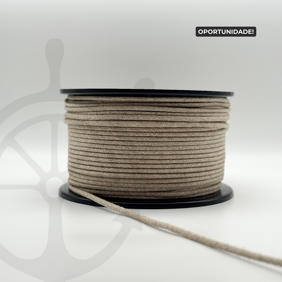 Braided Rope with Linen/Cotton Core - 6mm