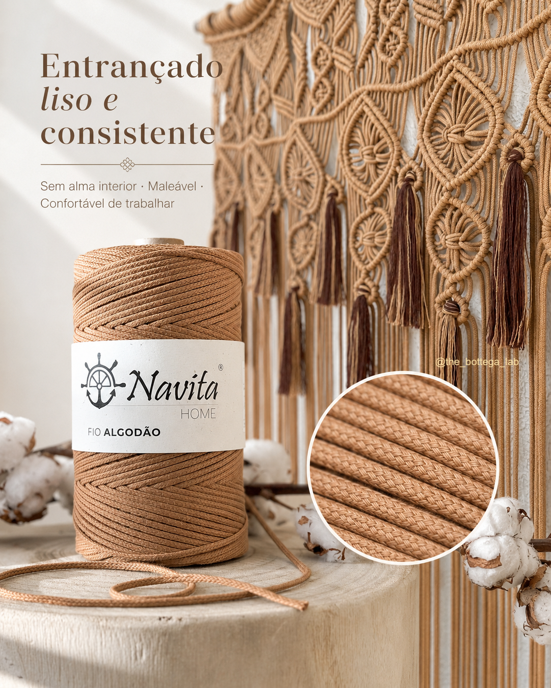 Fio Entrançado Algodão 4mm