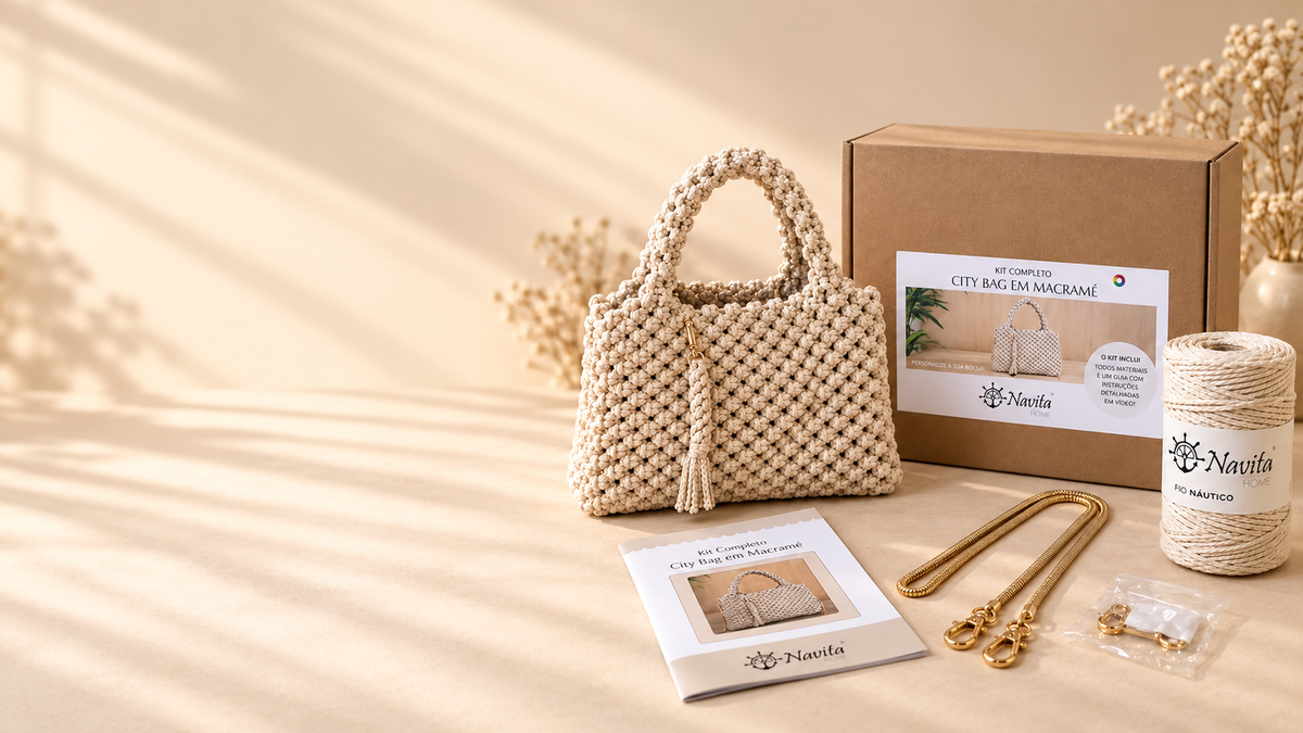 El City Bag de macramé, con todo incluido.