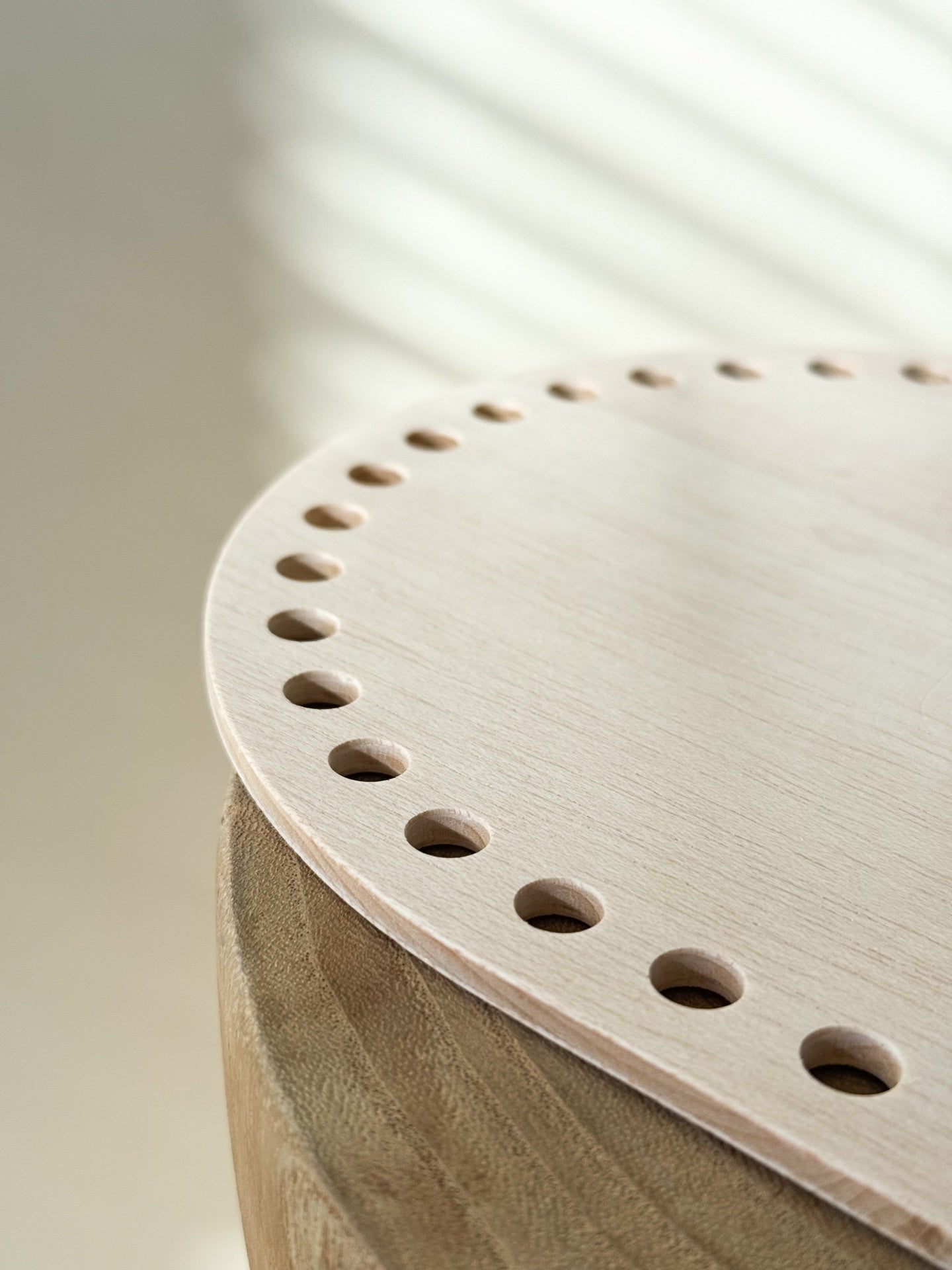 Wooden bases with holes