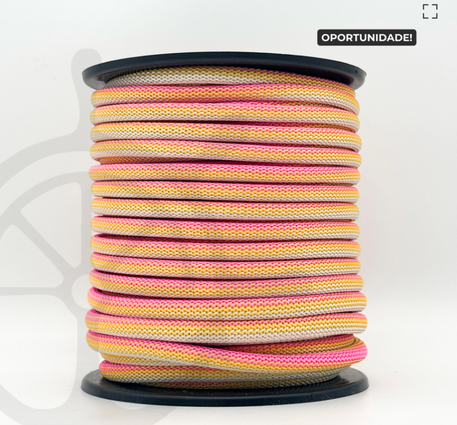 Tubular Nautical Rope Mix Pearl/Yellow/Pink - 12mm