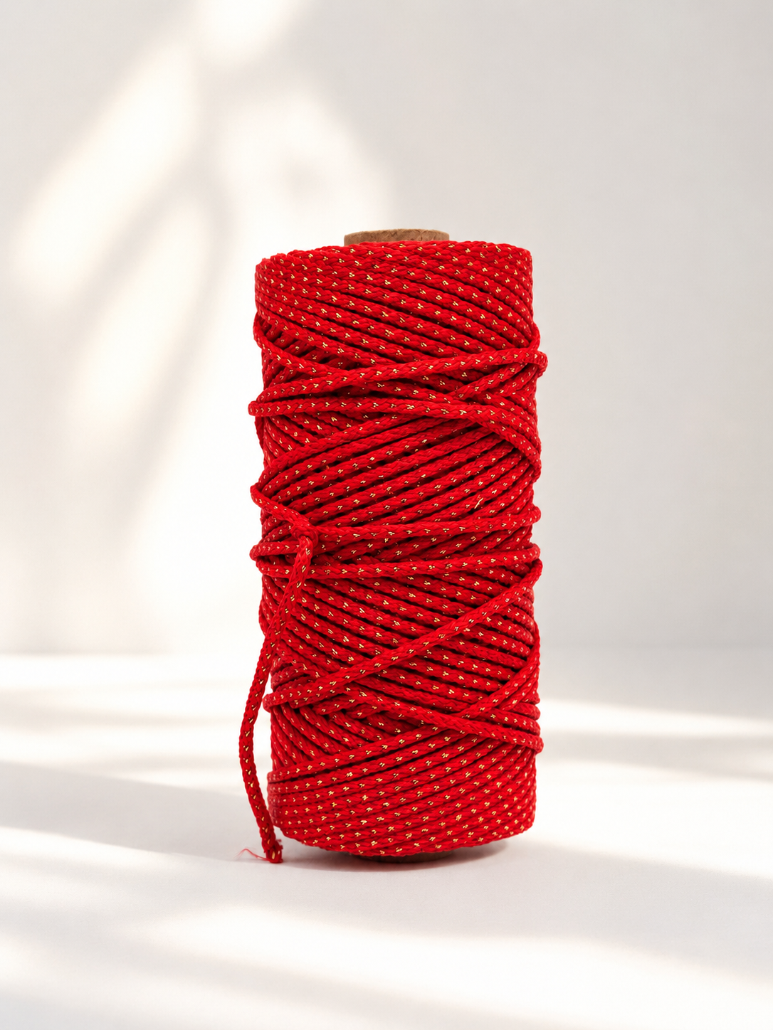 Fio Náutico Tubular Vermelho/Ouro - 3mm [OPORTUNIDADE]