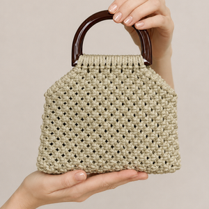 Bundle Mini Bag em Macramé - Fio Náutico Comfort 5mm + Alças Acrílico