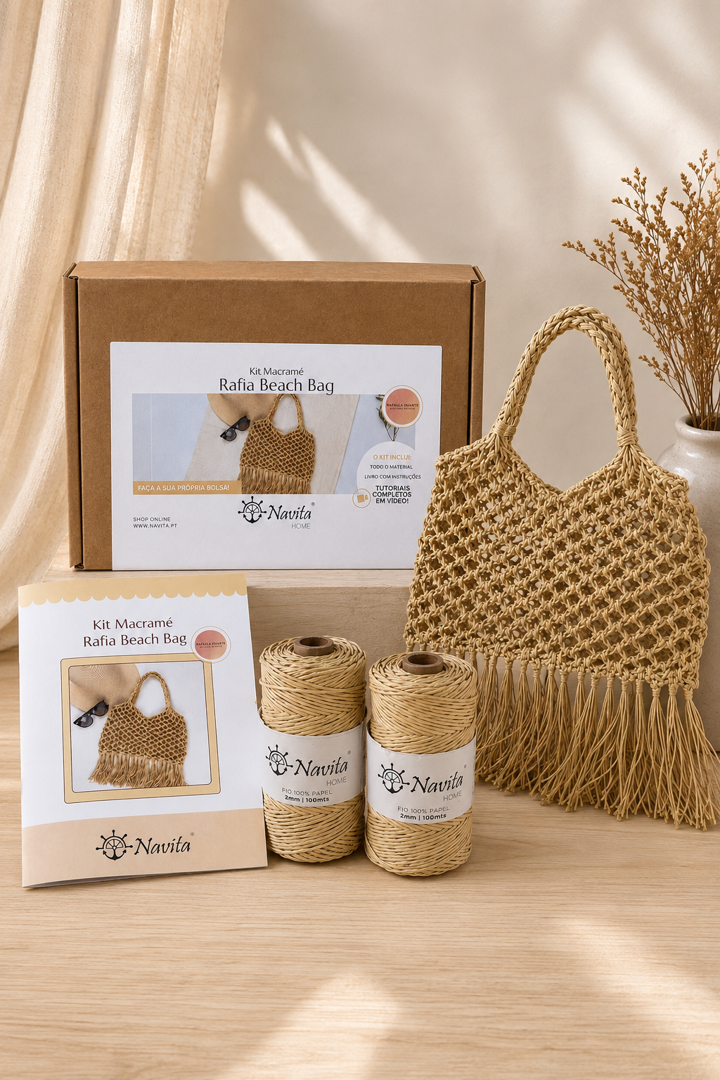 Kit Macramé Rafia Beach Bag