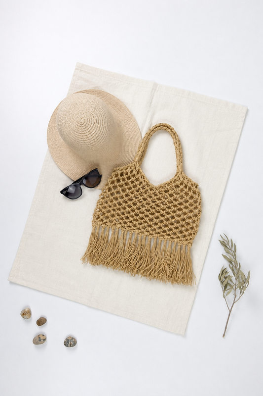 Kit Macramé Rafia Beach Bag