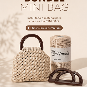 Bundle Mini Bag em Macramé - Fio Náutico Comfort 5mm + Alças Acrílico