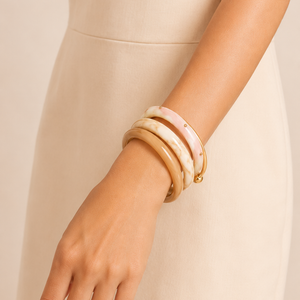 Pulseiras de resina e Aço inox | Rosé