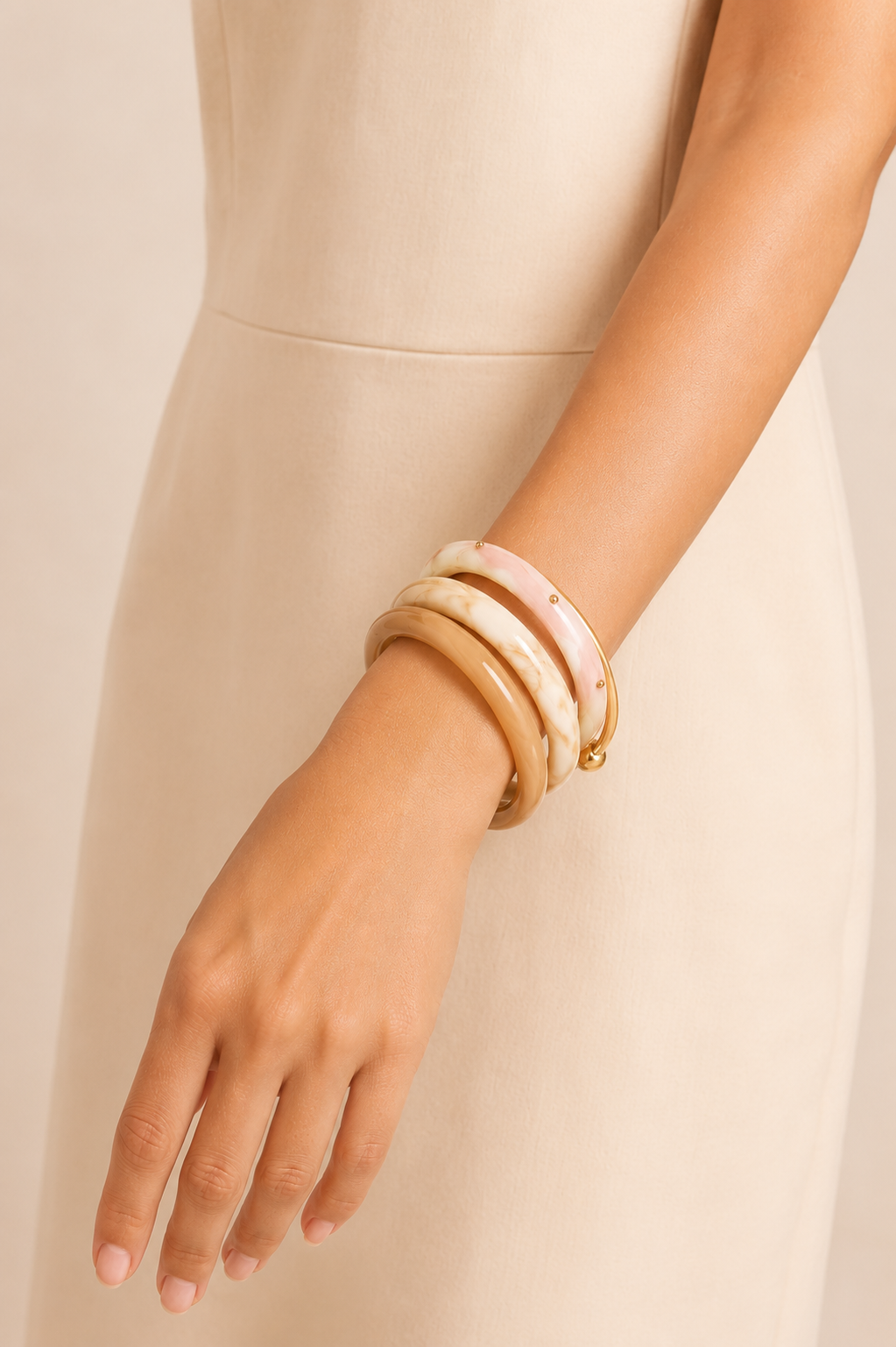 Pulseiras de resina e Aço inox | Rosé