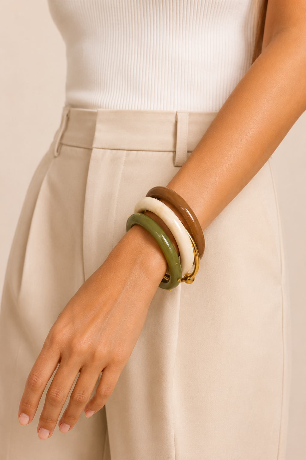 Pulseiras de resina e Aço inox | Olive
