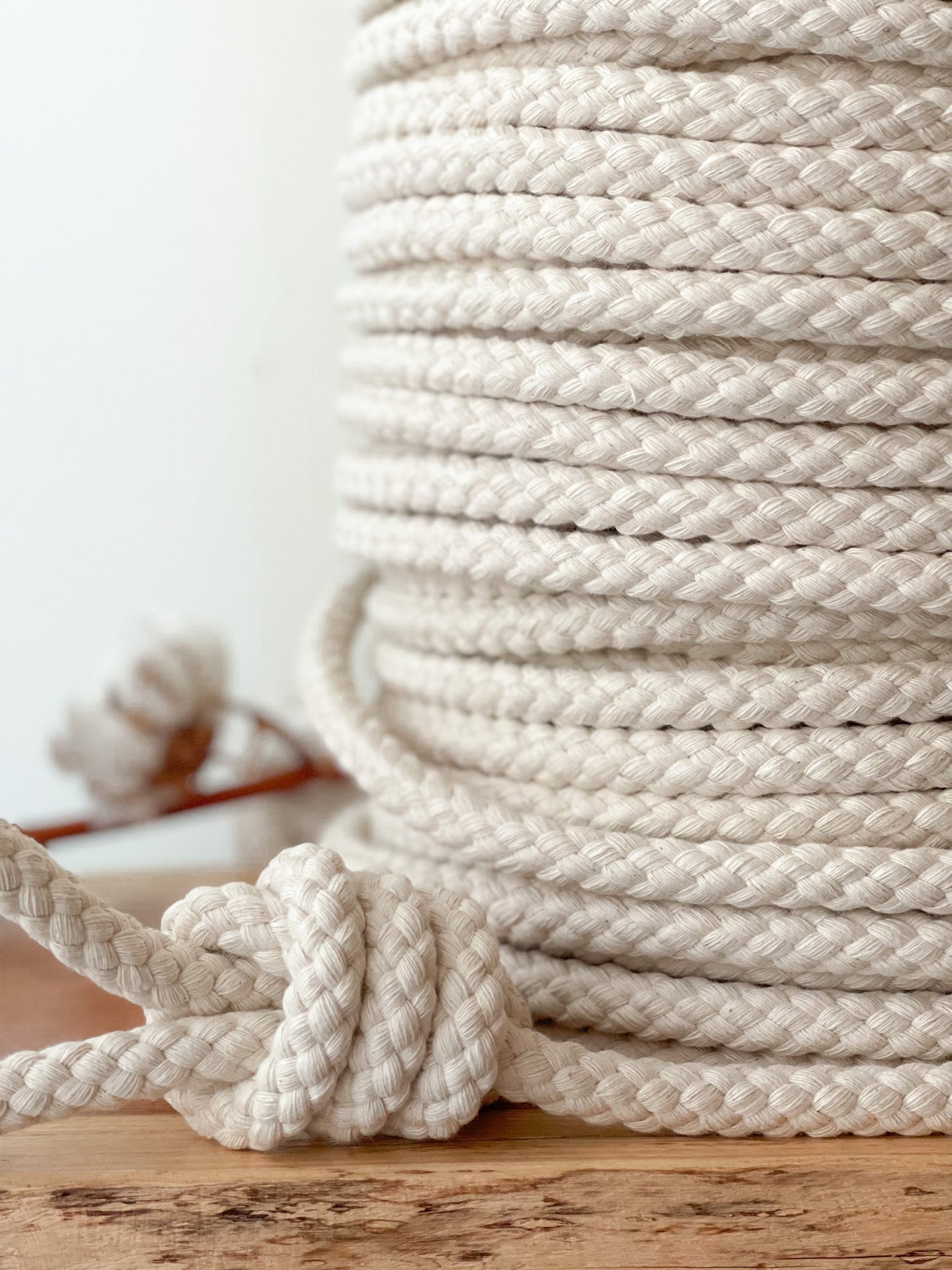 Braided Natural Cotton Rope without core