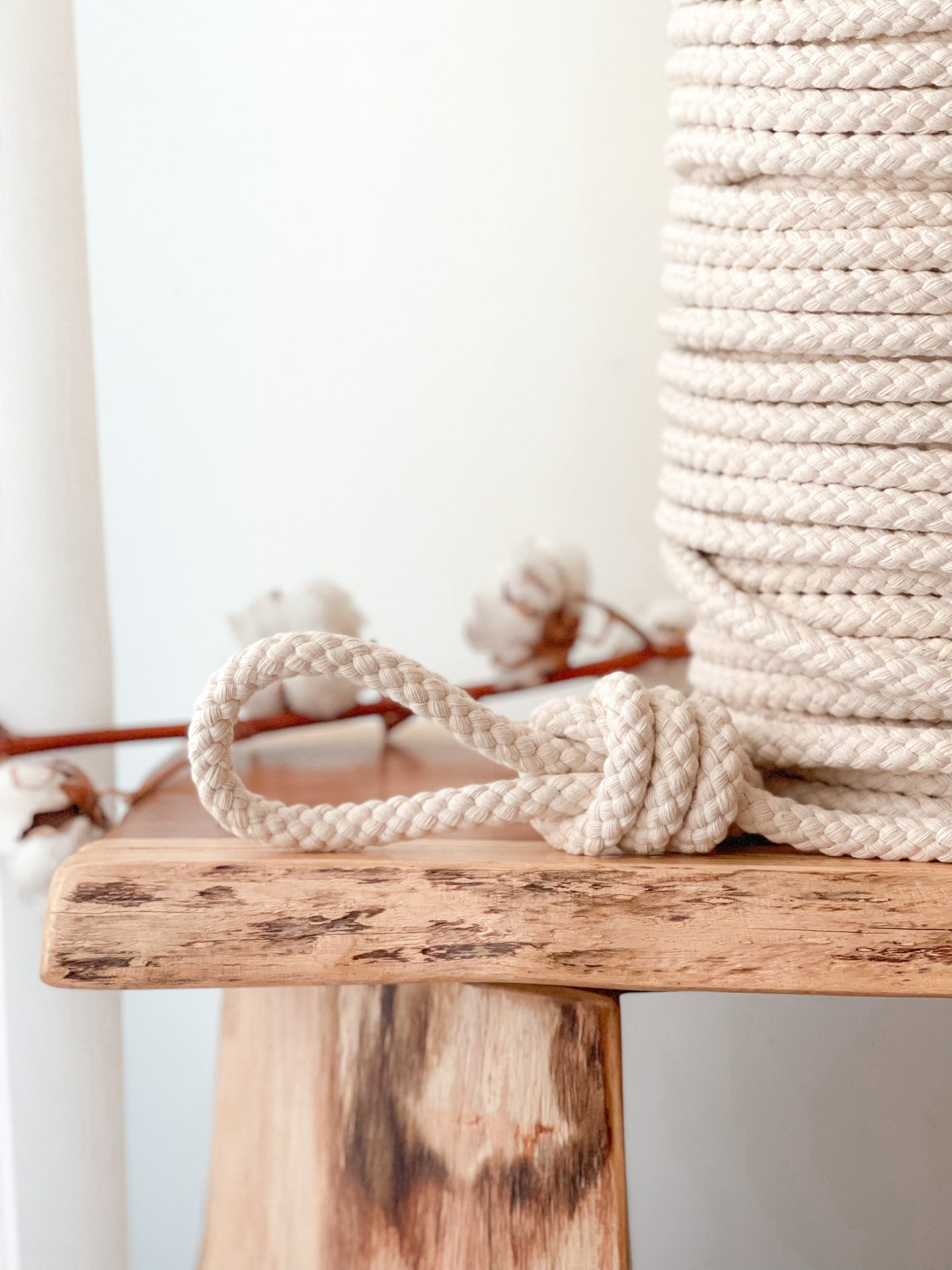 Braided Natural Cotton Rope without core