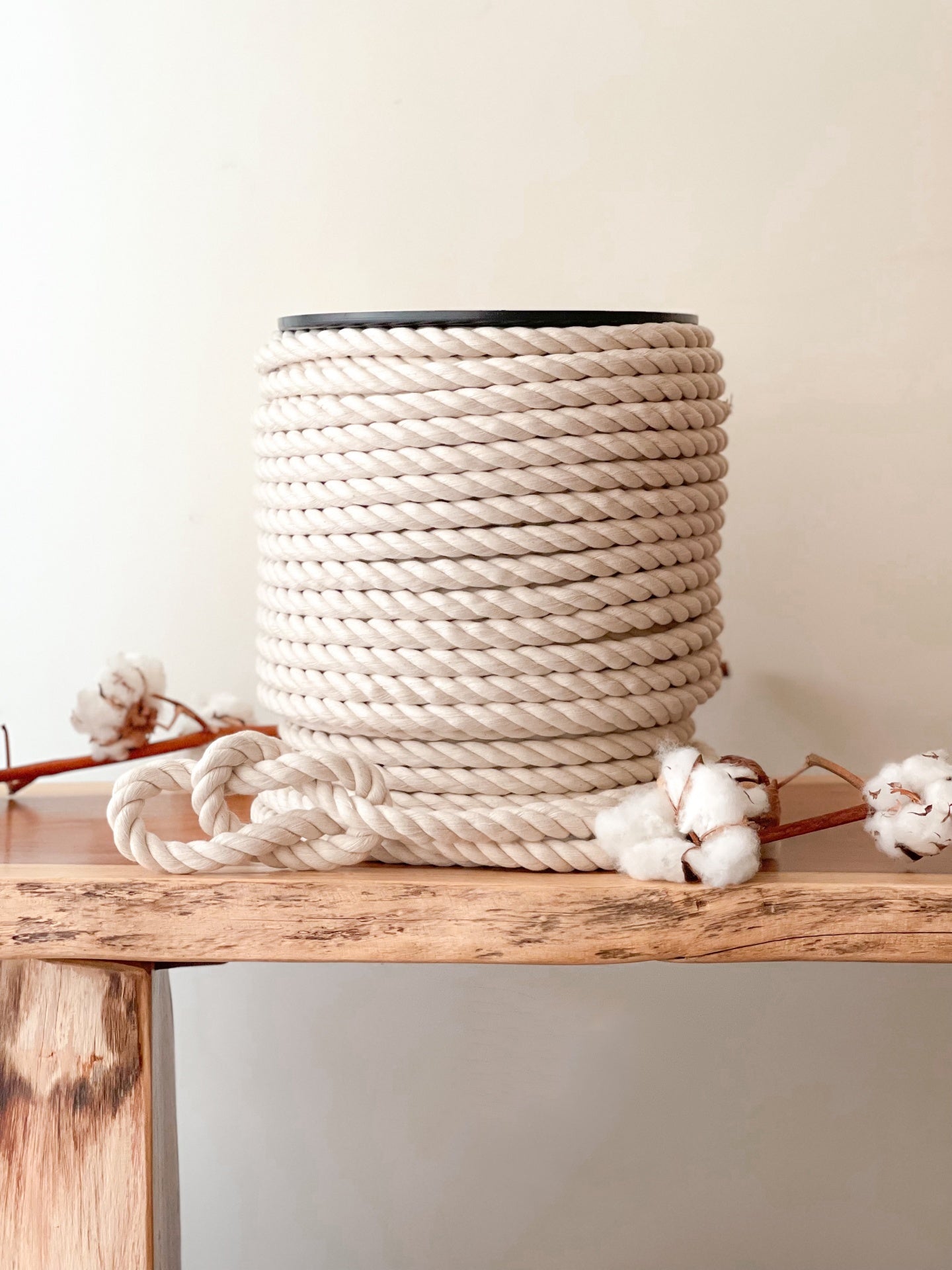 Corde torsadée en coton naturel 