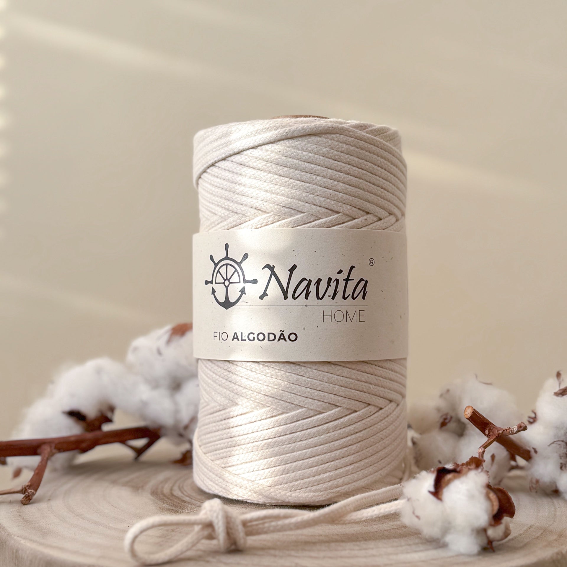 Fio Entrançado Algodão Natural