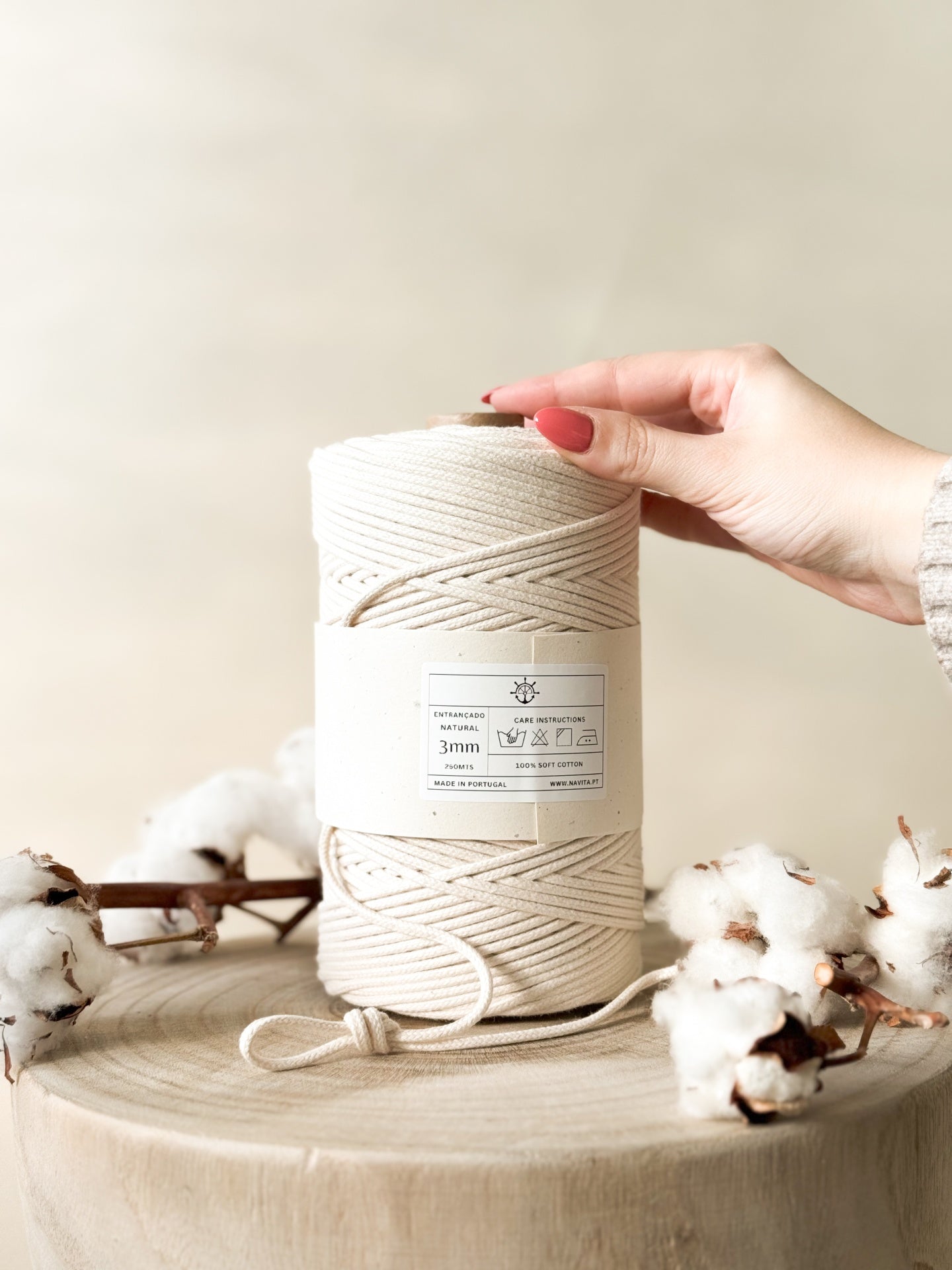Fio Entrançado Algodão Natural
