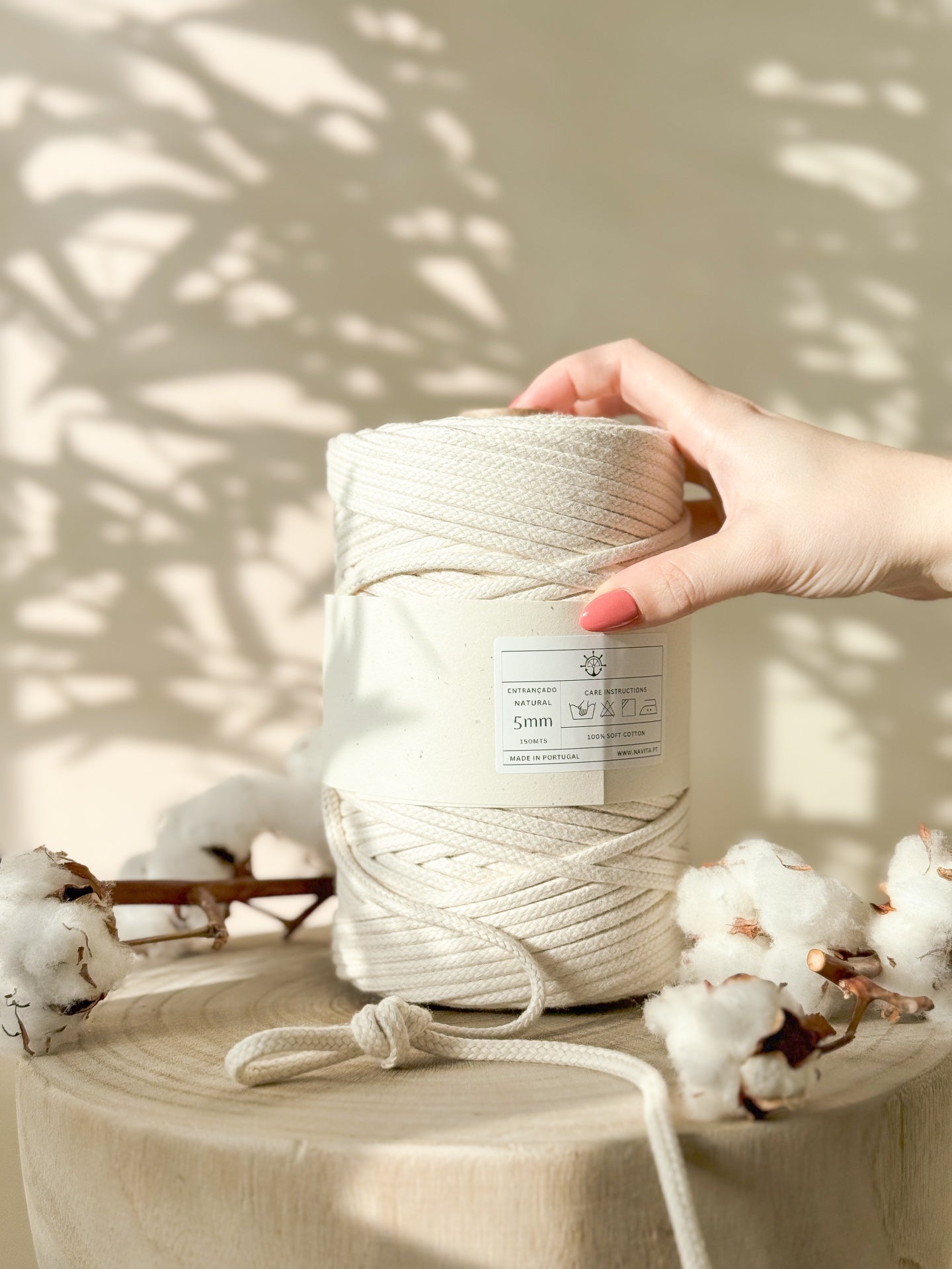 Fio Entrançado Algodão Natural