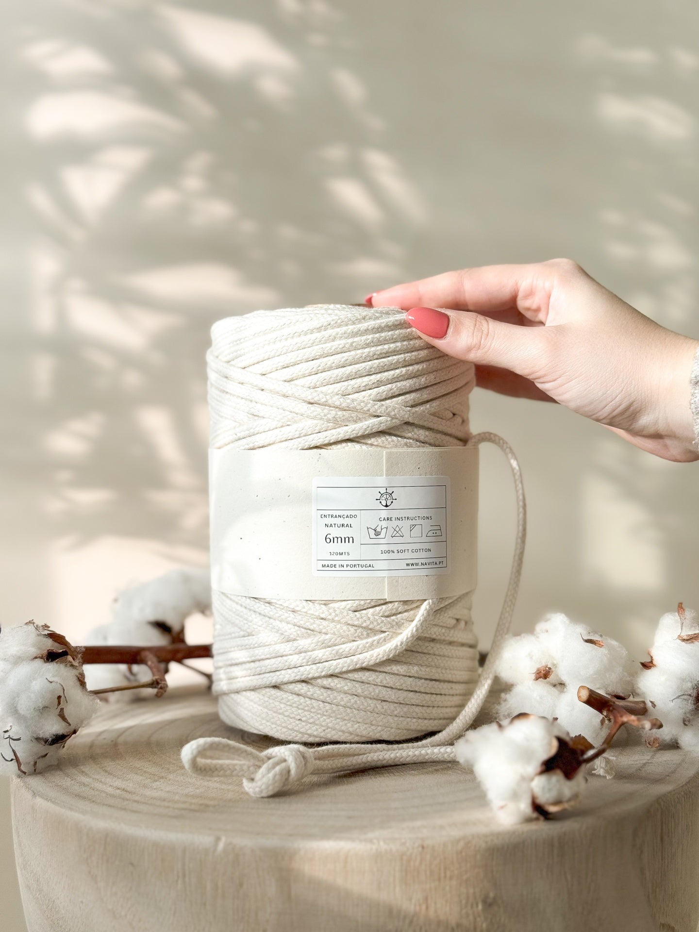 Fio Entrançado Algodão Natural