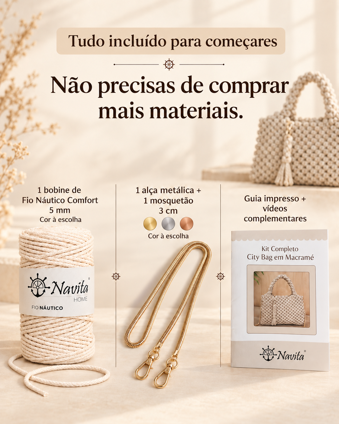 Kit Completo — City Bag em Macramé