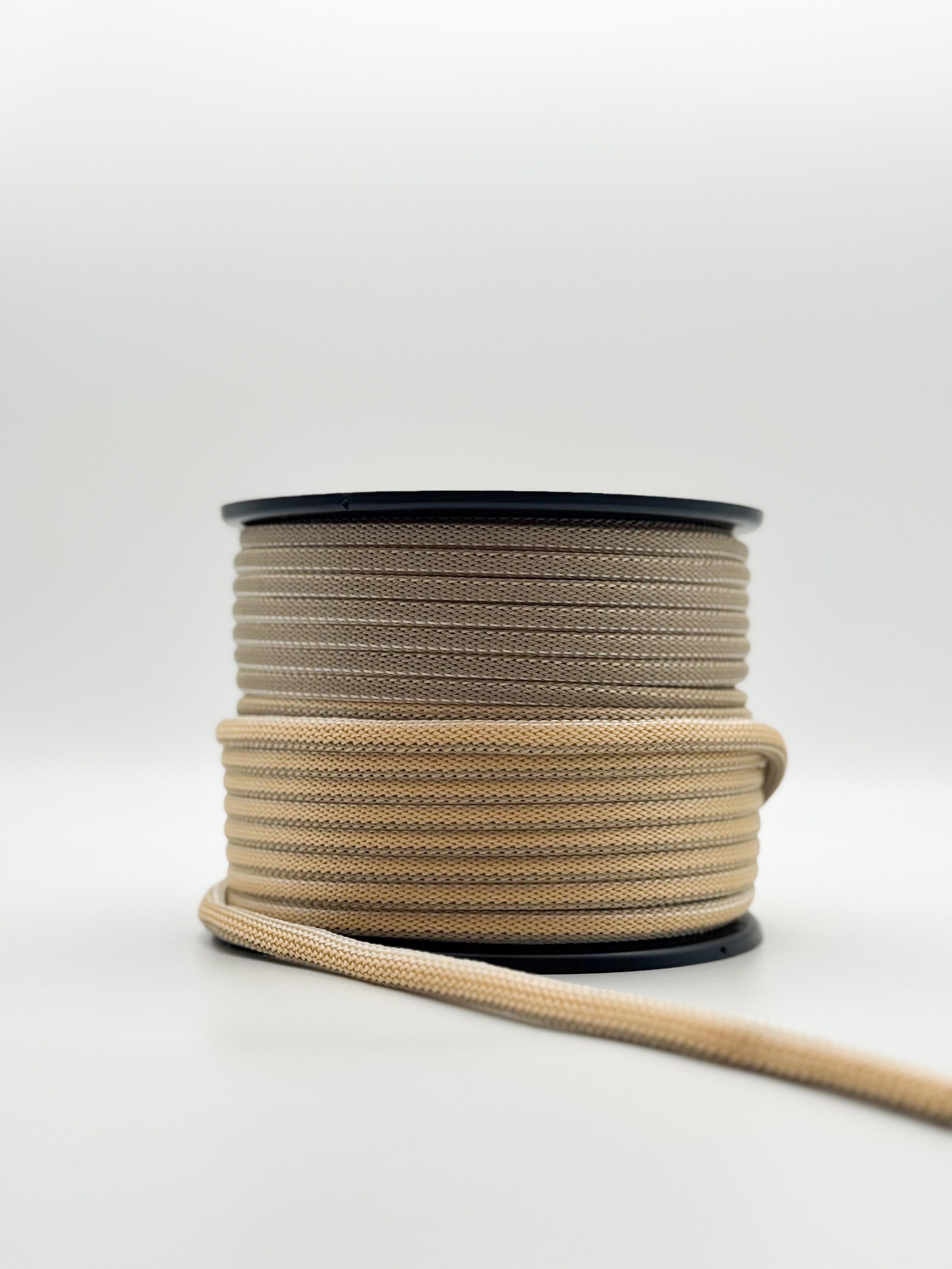 Corda Náutica Tubular Pérola/Bege Terra/ Bege Dourado - 8mm [OPORTUNIDADE]