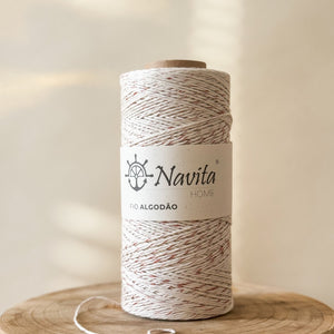 Mecha de Algodão Natural/Lurex