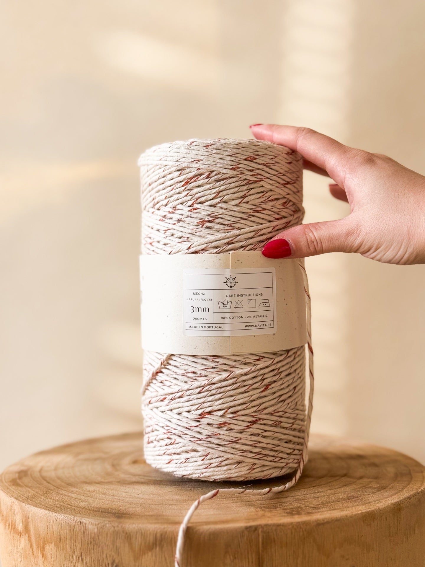 Mecha de Algodão Natural/Lurex