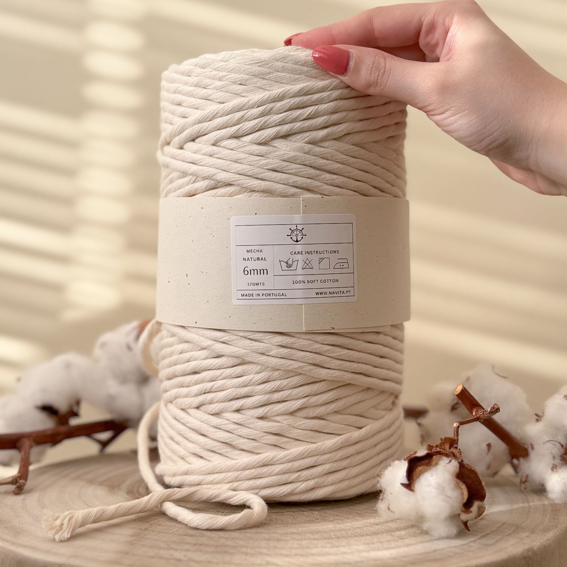Mecha de Algodão Natural