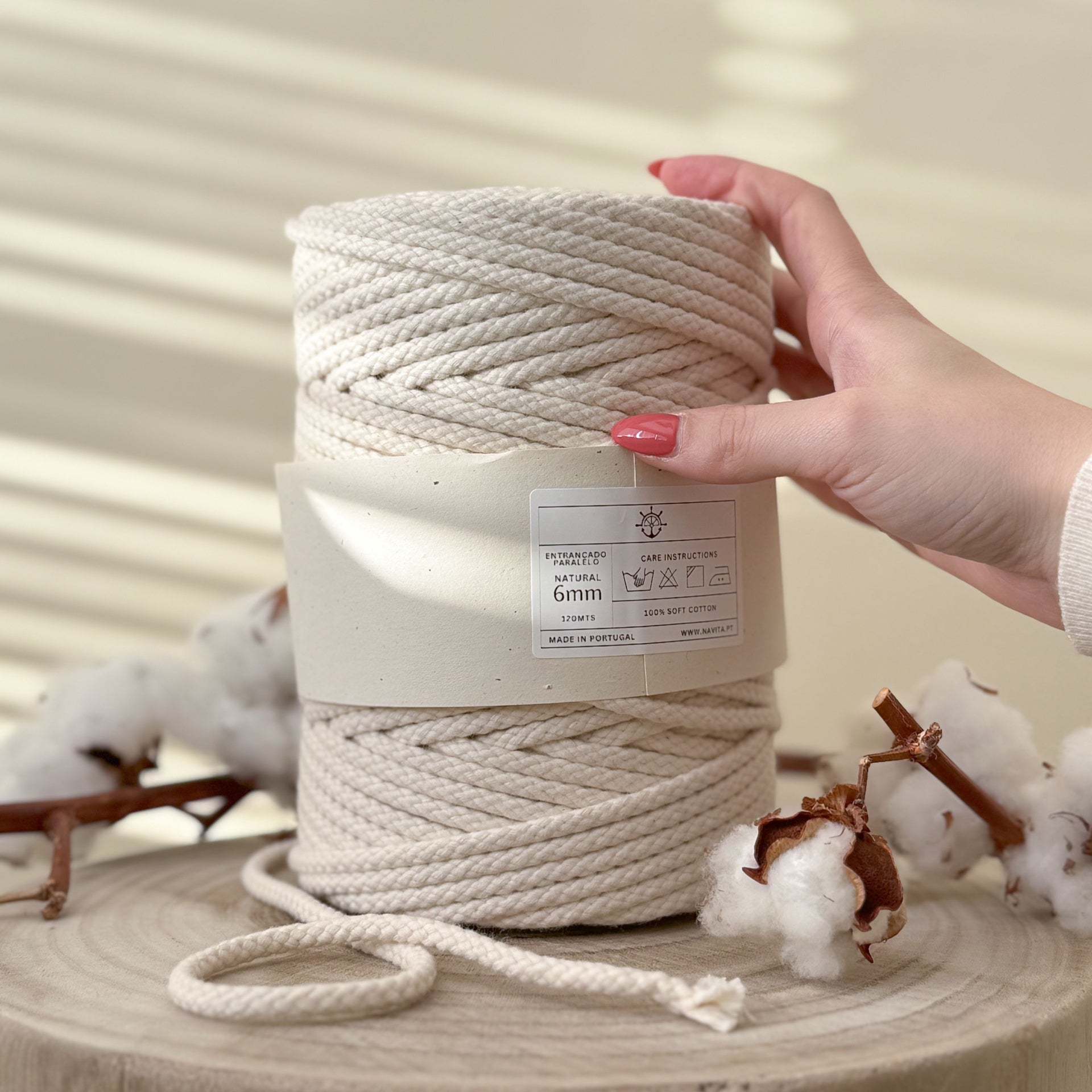 Parallel Braided Natural Cotton Thread