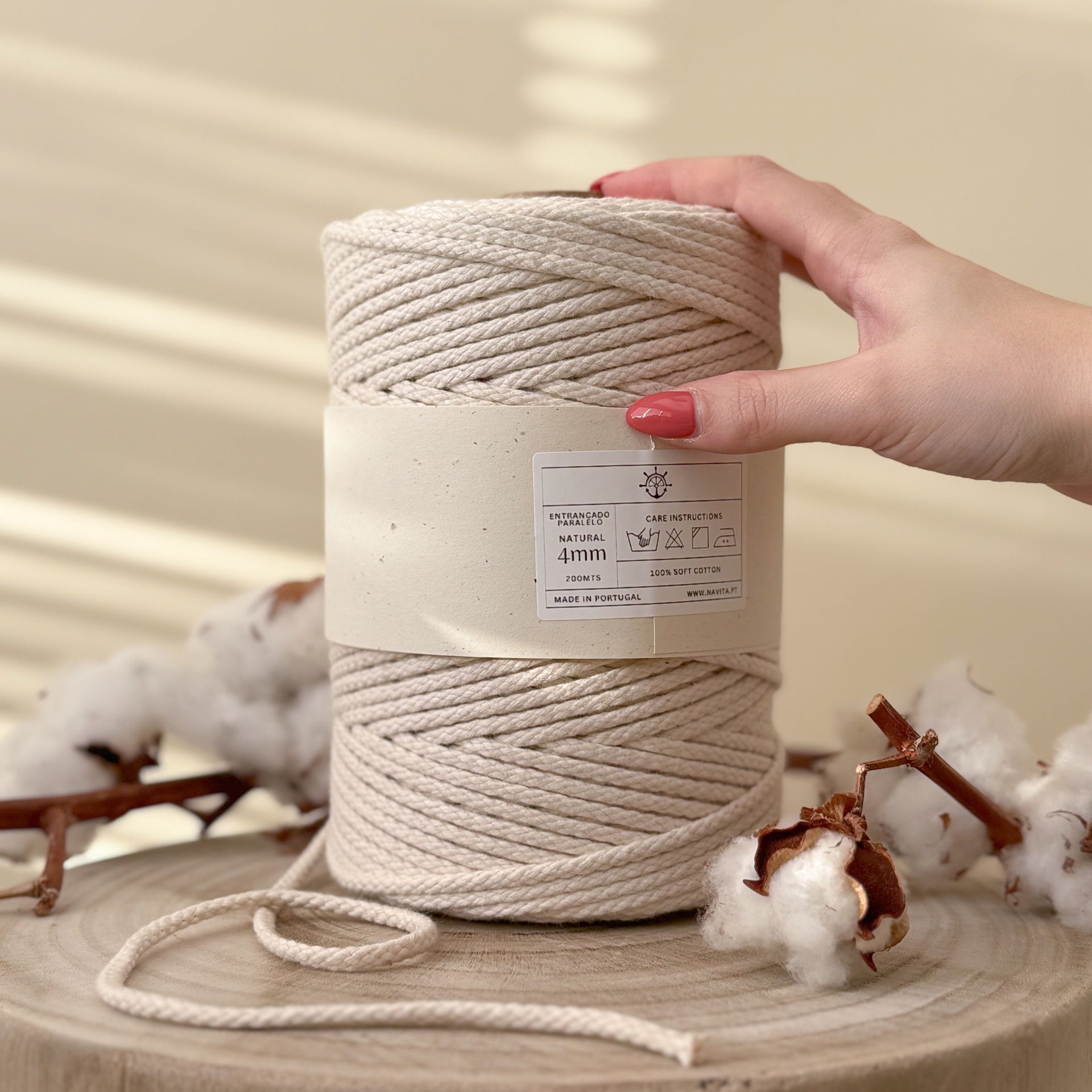 Parallel Braided Natural Cotton Thread