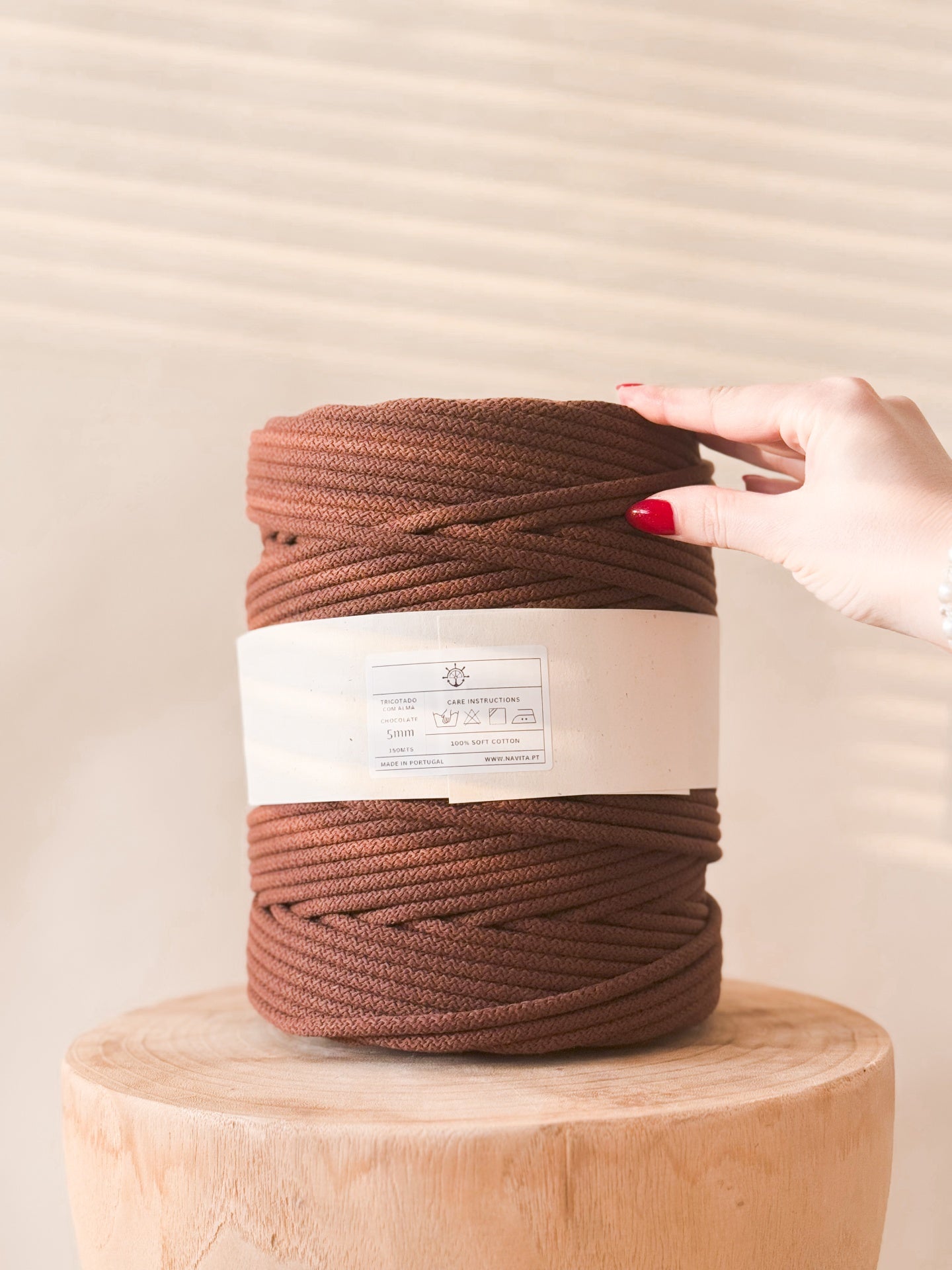 Fio Tricotado Algodão Com Alma 5mm