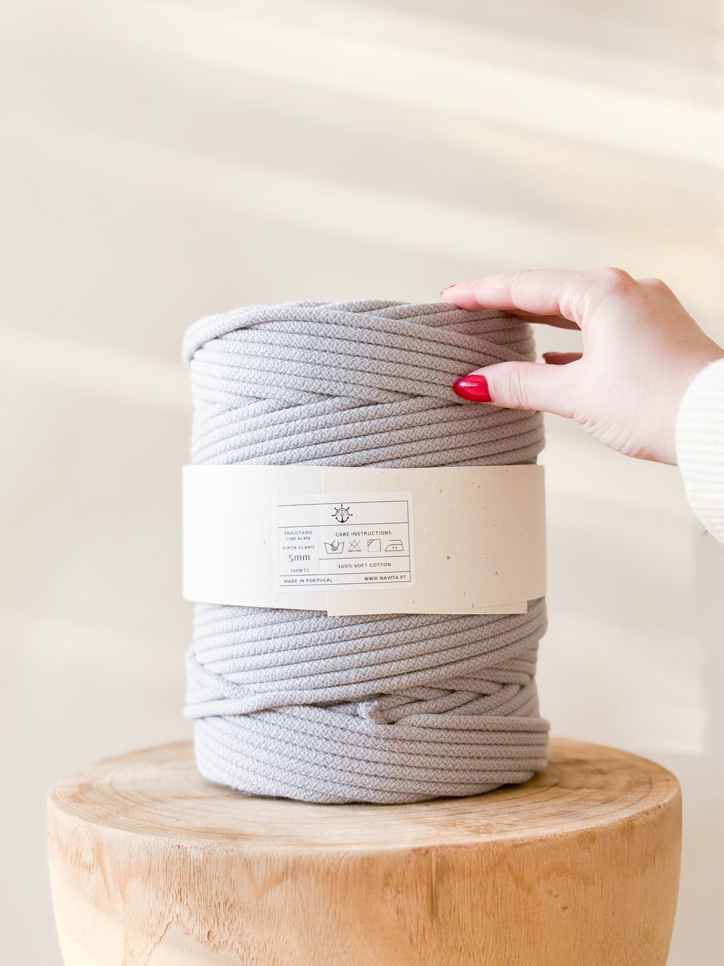 Fio Tricotado Algodão Com Alma 5mm
