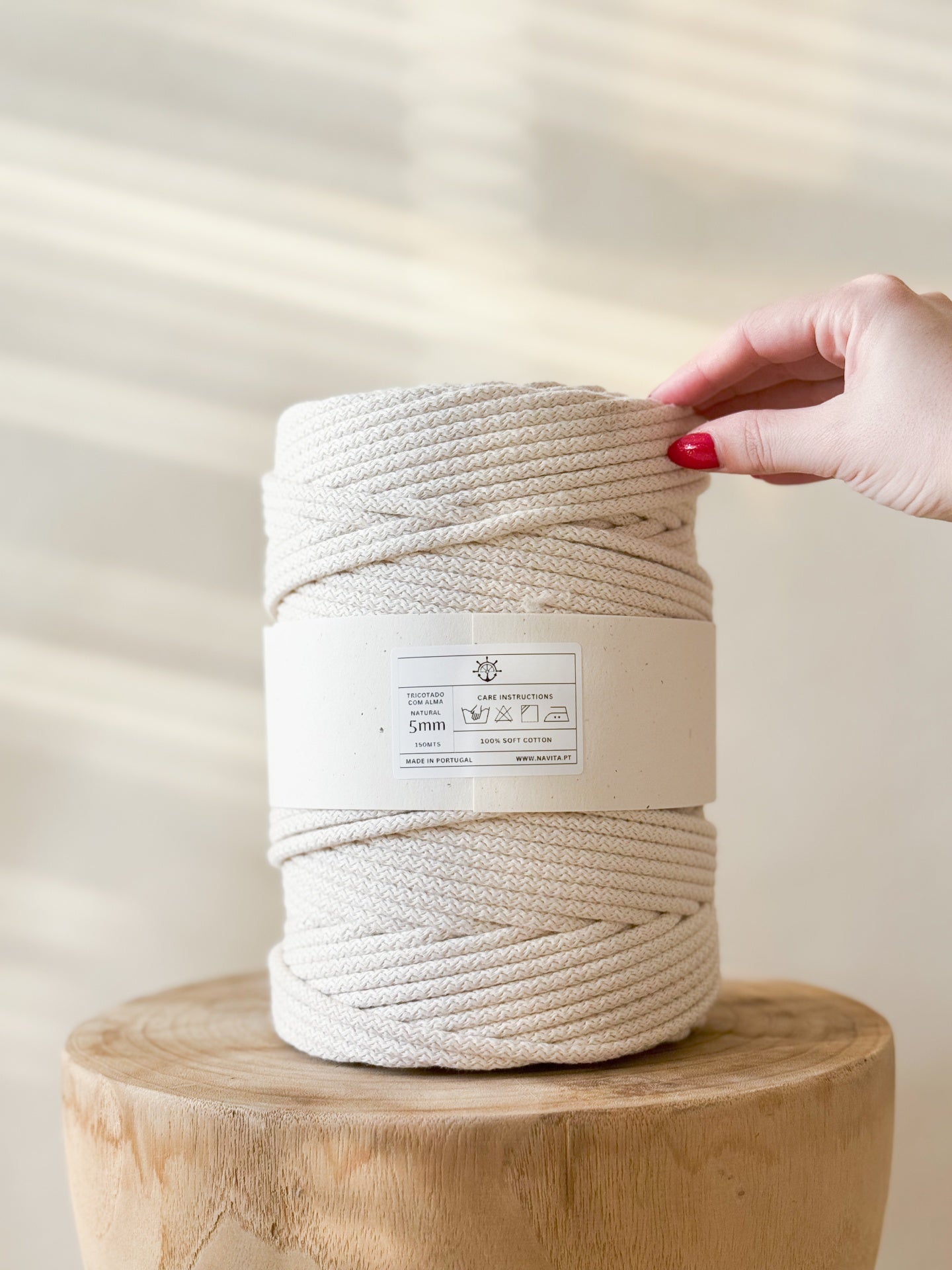 Fio Tricotado Algodão Com Alma 5mm