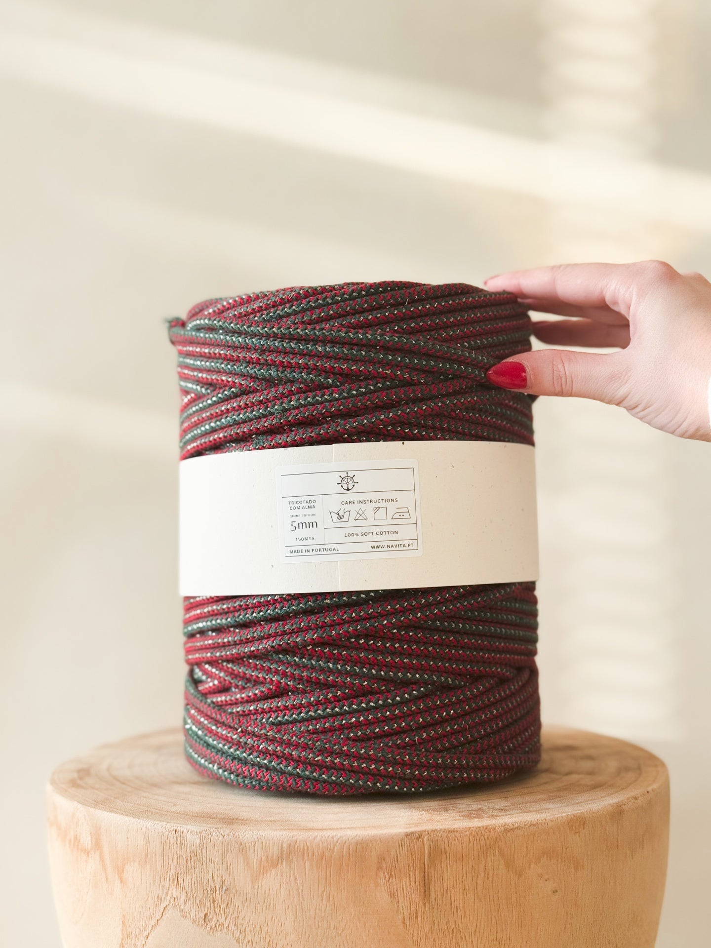 Fio Tricotado Algodão Com Alma 5mm