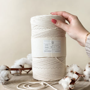 Fil torsadé en coton naturel 