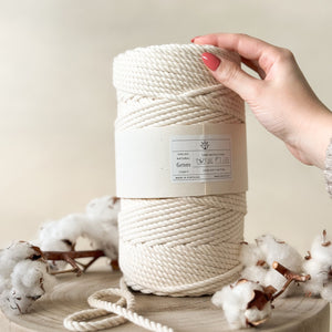 Fil torsadé en coton naturel 