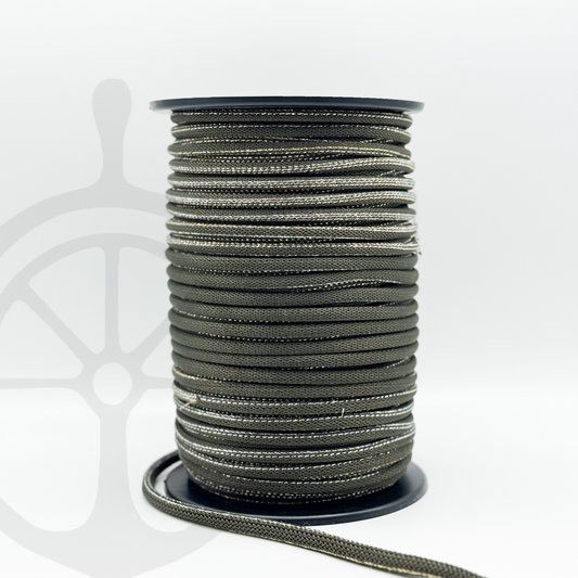 Corda Náutica Tubular Caqui/Ouro/Prata - 8mm