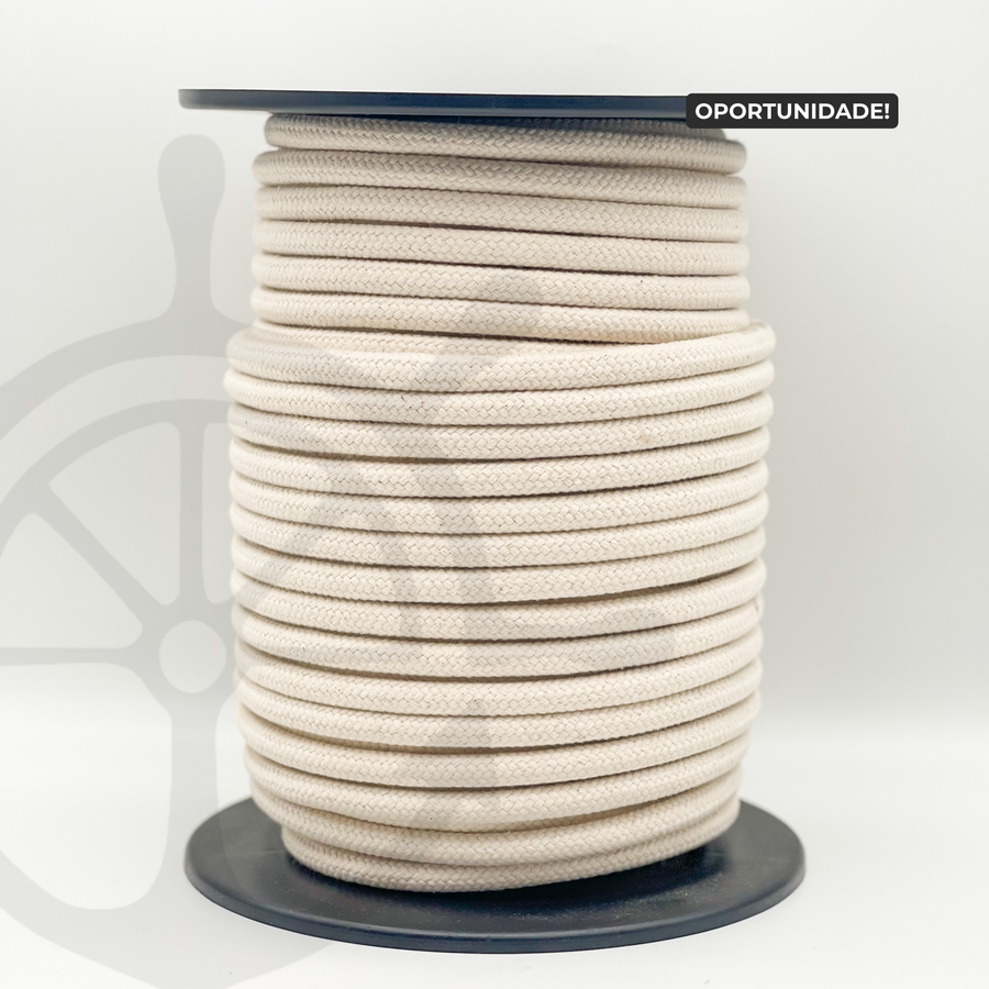 Braided Natural Cotton Rope with Cotton/Polyester Core - 12mm [BARGAIN]