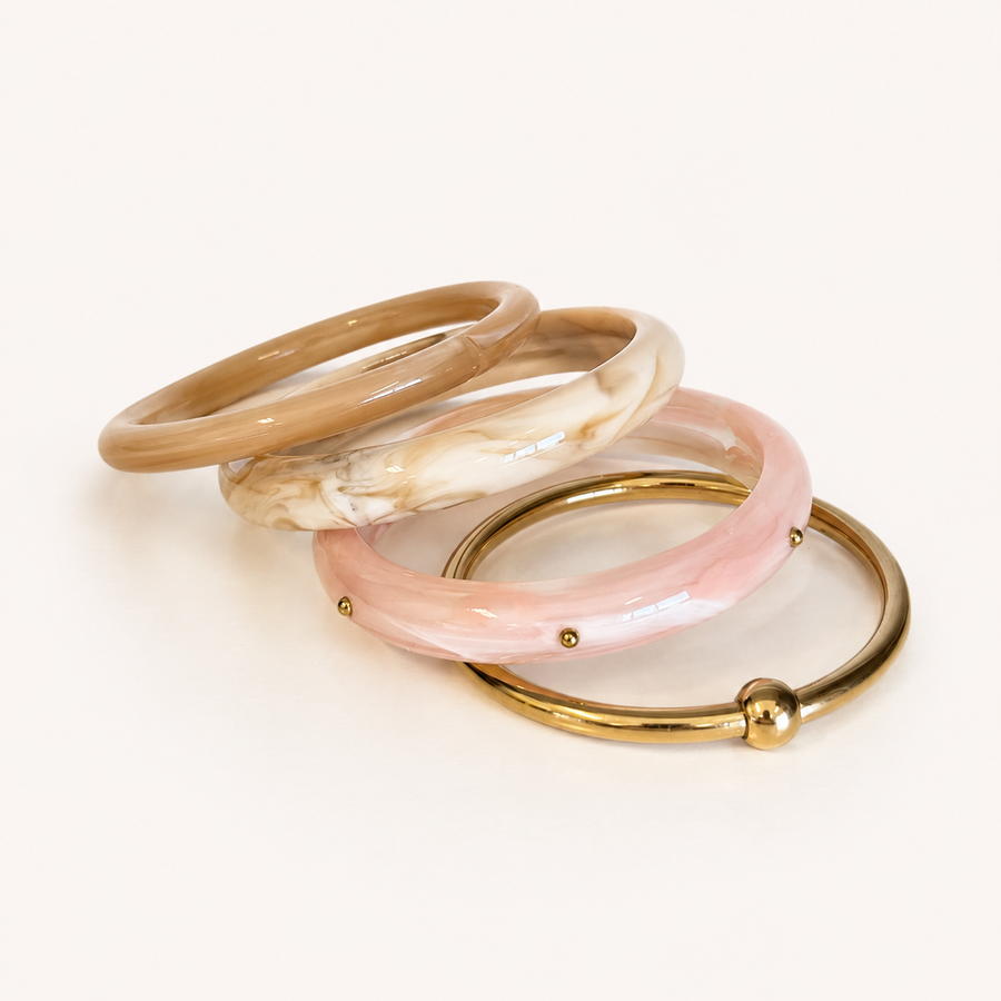 Pulseras de resina y Acero inoxidable | Rosado