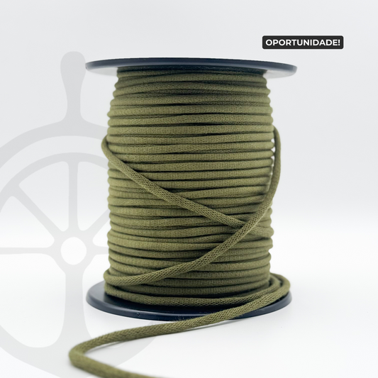 Fio Tricotado 100% Algodão Verde Azeitona - 6mm