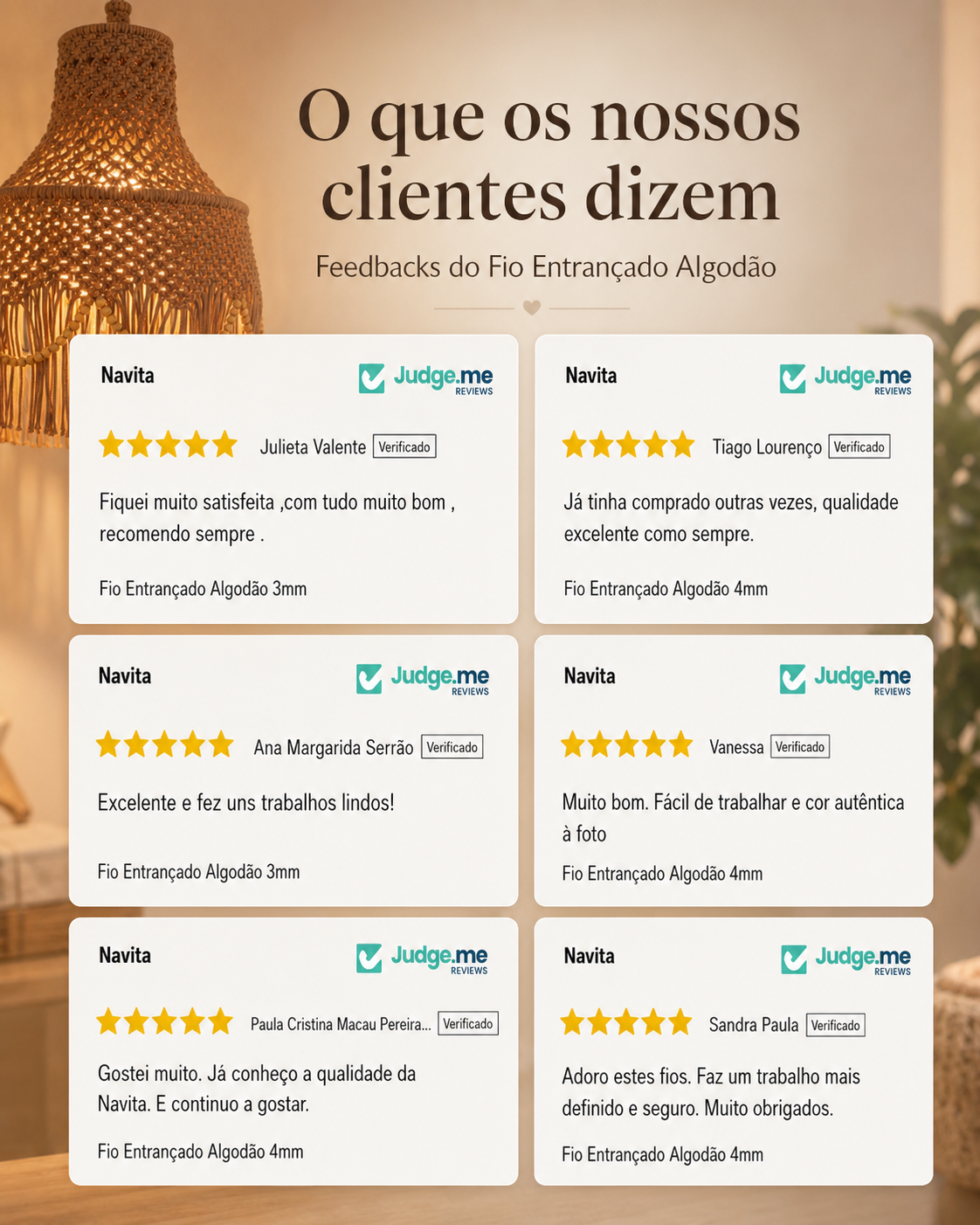 Fio Entrançado Algodão 3mm