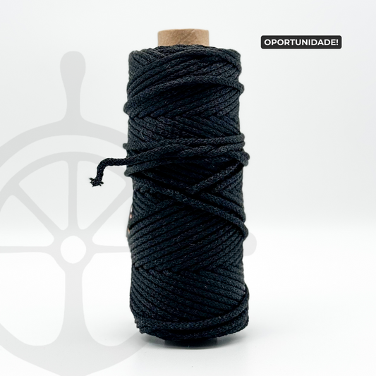 Fio Náutico Tubular Preto - 3mm  