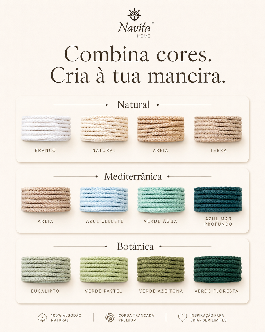 Fio Entrançado Algodão 3mm