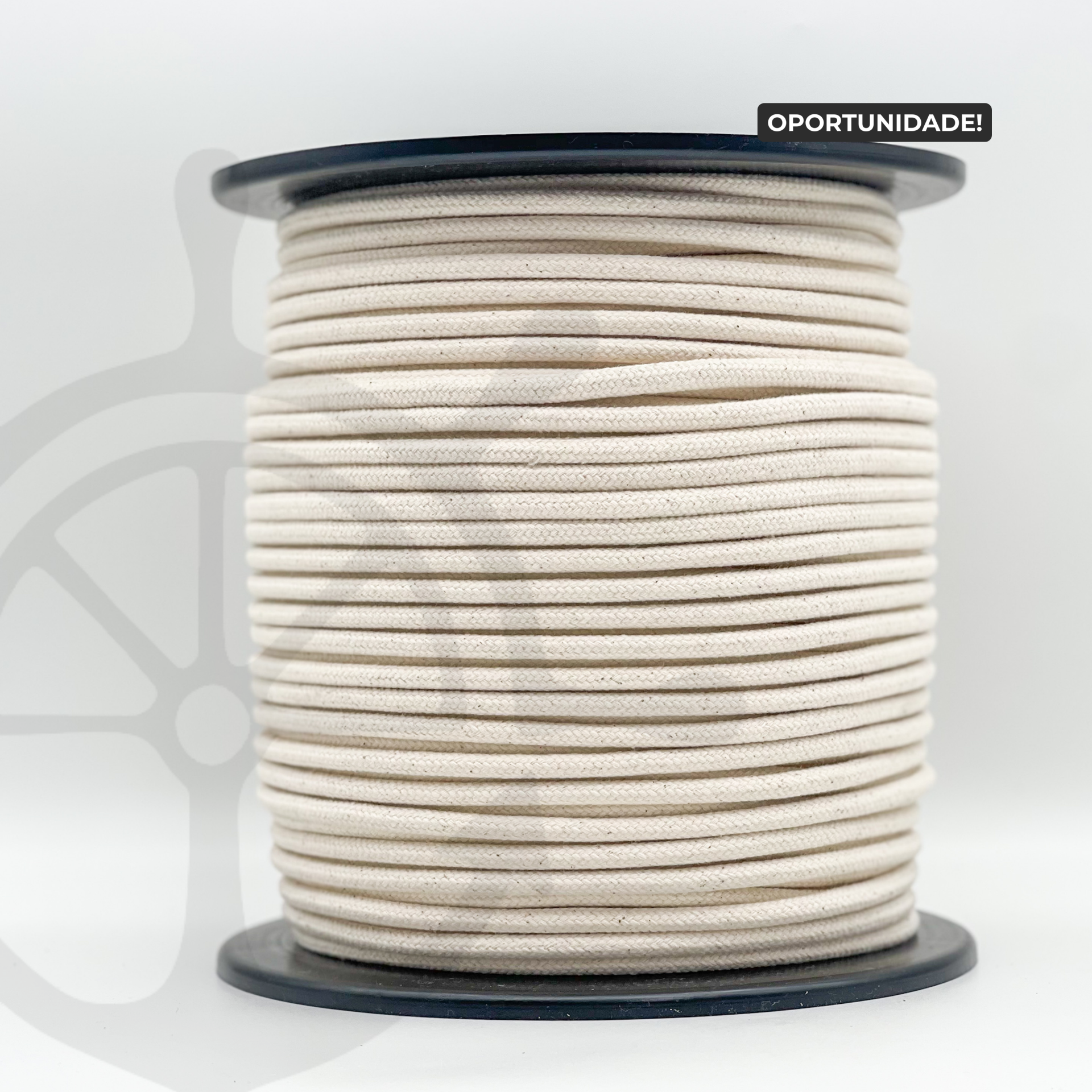 Corda Entrançada com Alma 100% Algodão Natural - 6mm