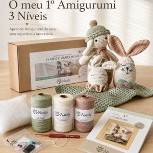 Kit O meu 1º Amigurumi 3 Níveis — Aprende do Zero (Iniciante ao Avançado)