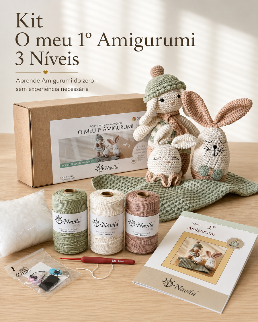Kit Mi 1er Amigurumi 3 Niveles — Aprende desde Cero (Principiante a Avanzado)