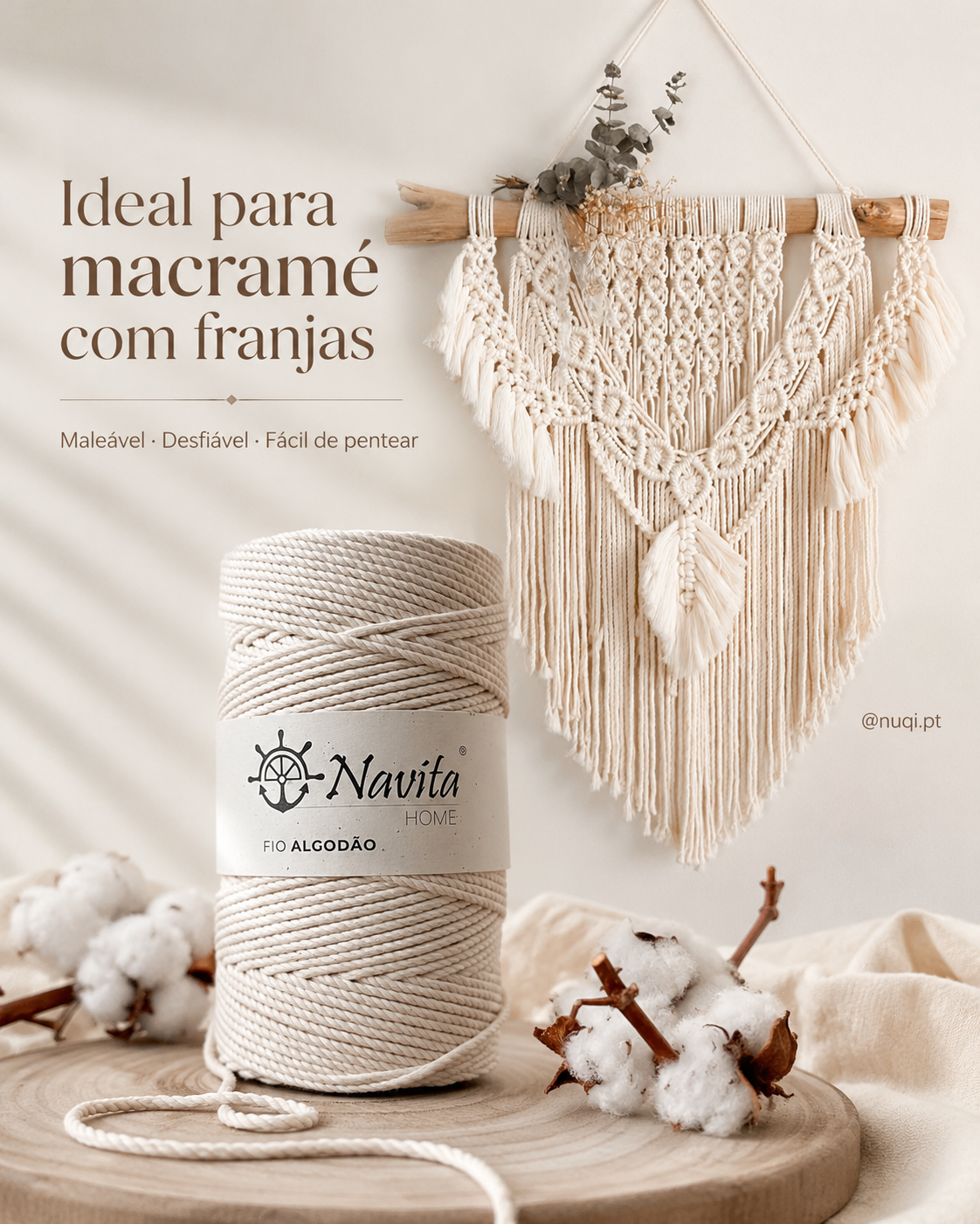 Fio Torcido Algodão Natural