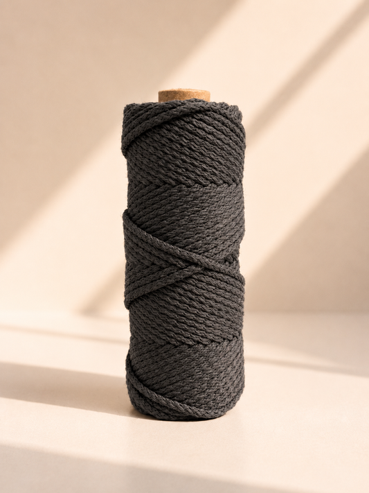 Fio Náutico Tubular Cinzento Escuro - 3mm [OPORTUNIDADE]
