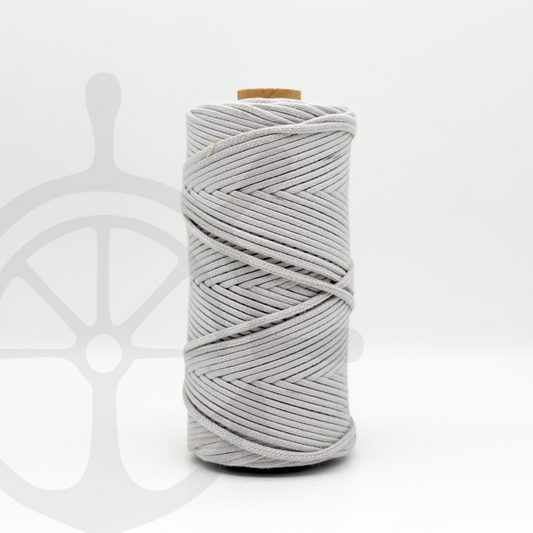 Fio Entrançado Algodão Cinza Granito - 3mm
