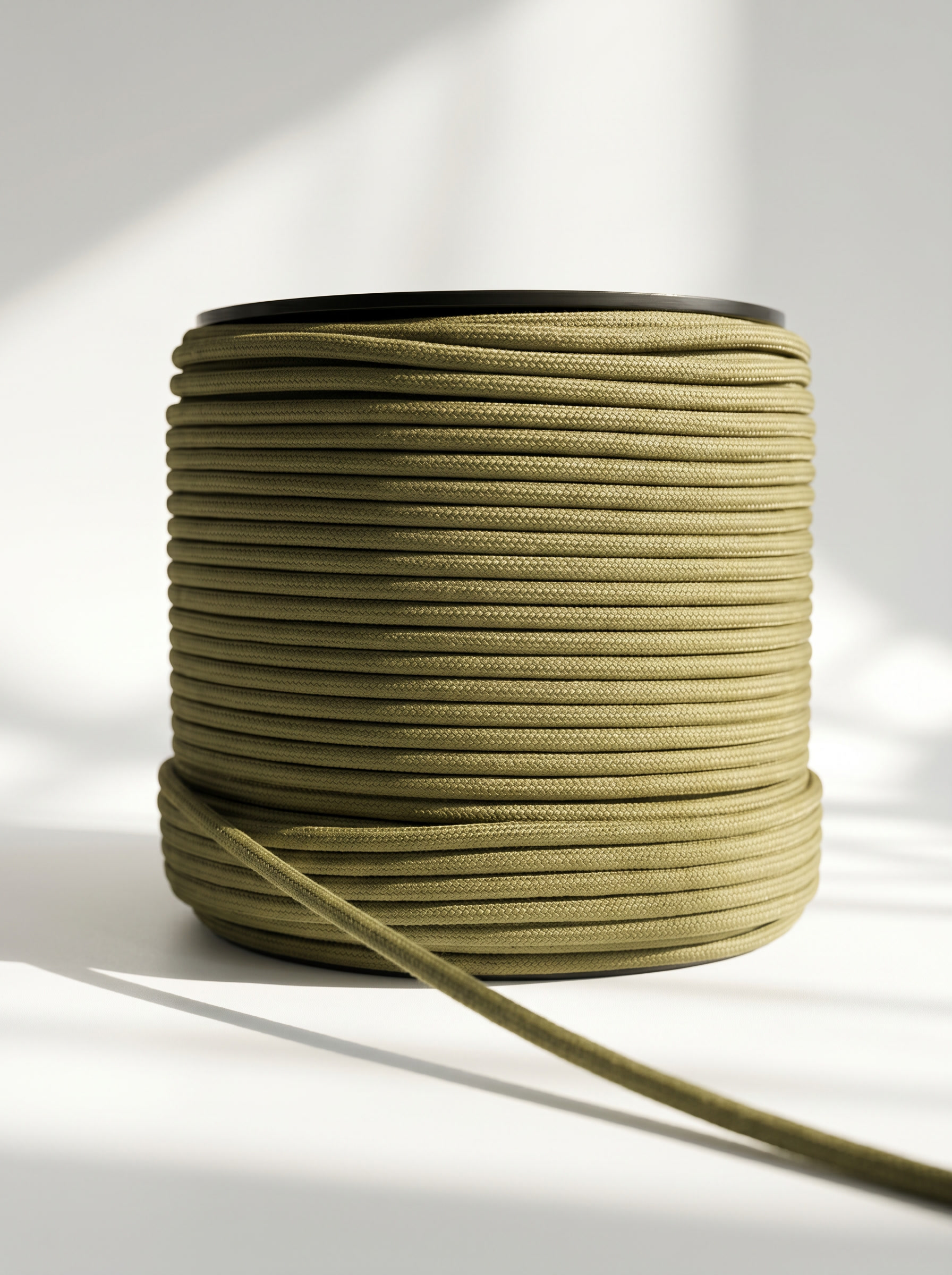 Corda Entrançada com Alma 100% Algodão Verde Azeitona  - 6mm [OPORTUNIDADE]